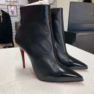 Christian Louboutin So Kate Booty 100 Black Naplack Leather Boots